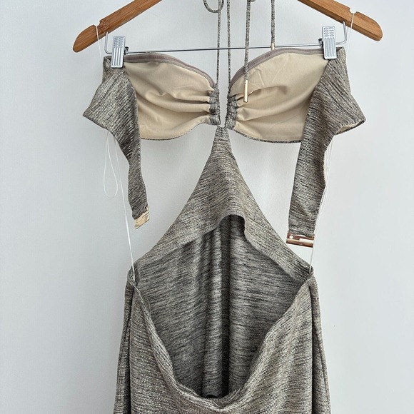 NEW Significant Other Maxi Dress Womens 10 Cut Out Halter Metallic Gown Chloe - Picture 5 of 10